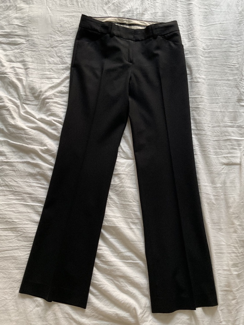 Theory black wool trousers